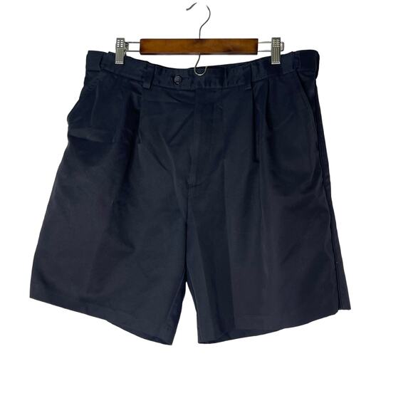 Izod chinos shorts men's waist 38" blue navy hidden adjustable waist comfort - Picture 1 of 13